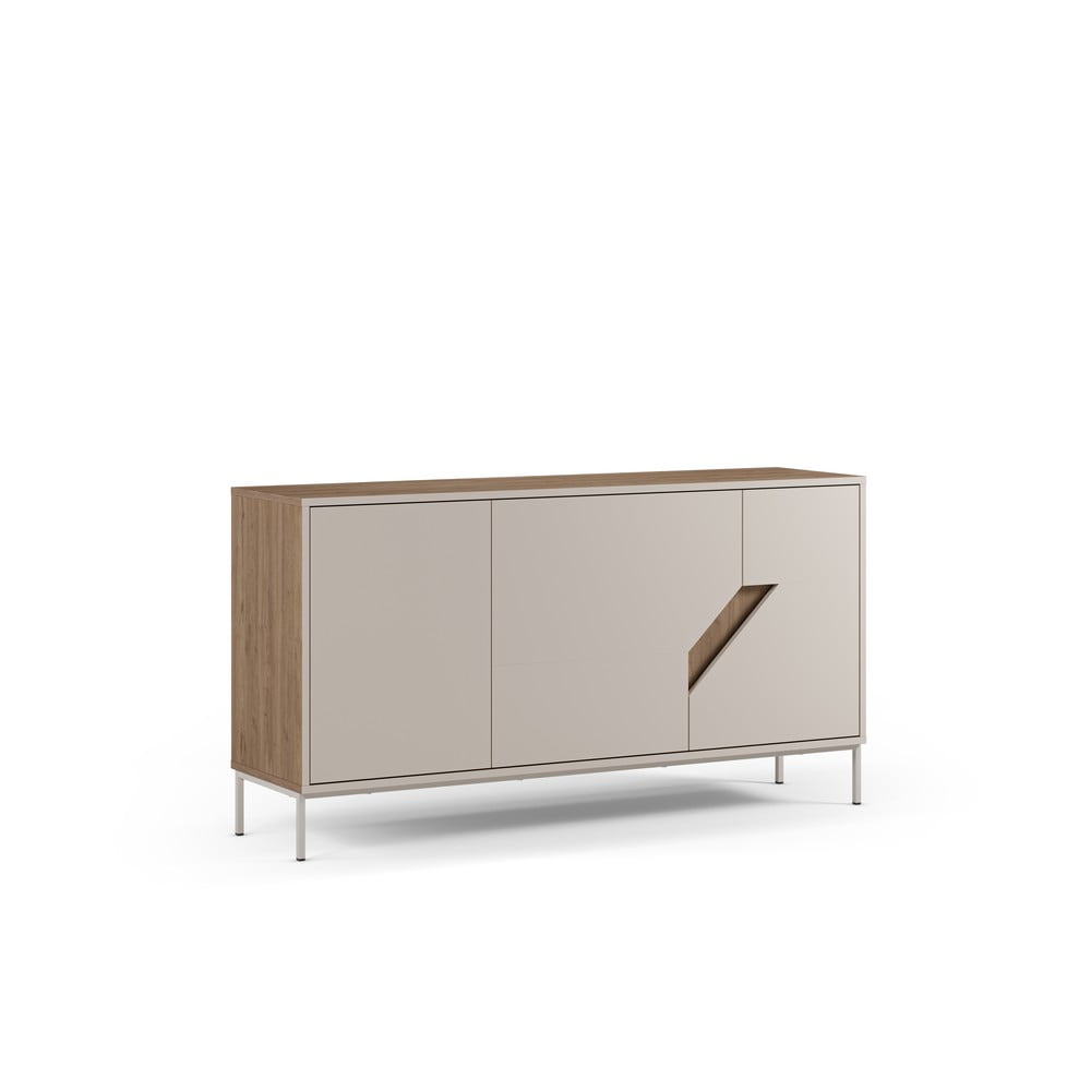 Kremowo-naturalna komoda w dekorze dębu 150x80x40 cm Lilou – Marckeric (zdjęcie 3)