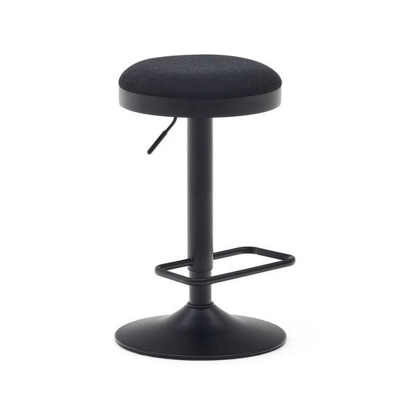 Czarne tapicerowane hokery zestaw z regulowaną wysokością 2 szt. (wysokość siedziska 53,5 cm) Zaib – Kave Home-image-4