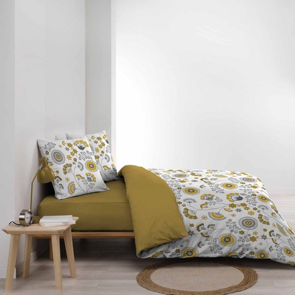 Muślinowa pościel dwuosobowa w biało-żółtym kolorze 260x240 cm Garance – douceur d'intérieur-image-3