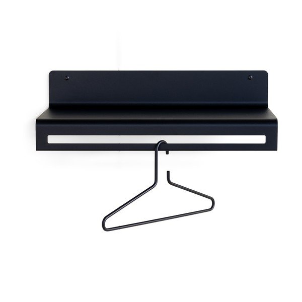Czarny metalowy wieszak ścienny z półką 60 cm Sway – Spinder Design-image-4