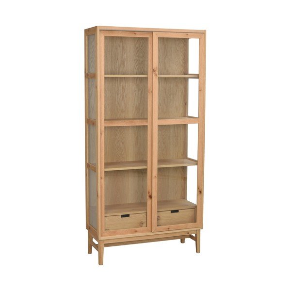 Witryna w dekorze dębu z drzwiami przesuwnymi 100x203 cm Hazelton – Rowico-image-3