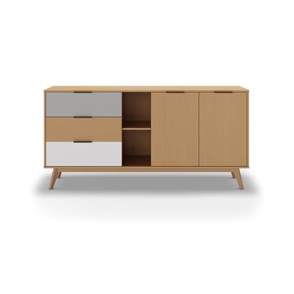 Niska komoda z litego drewna sosnowego 165x81 cm Elfa – Marckeric-image-4