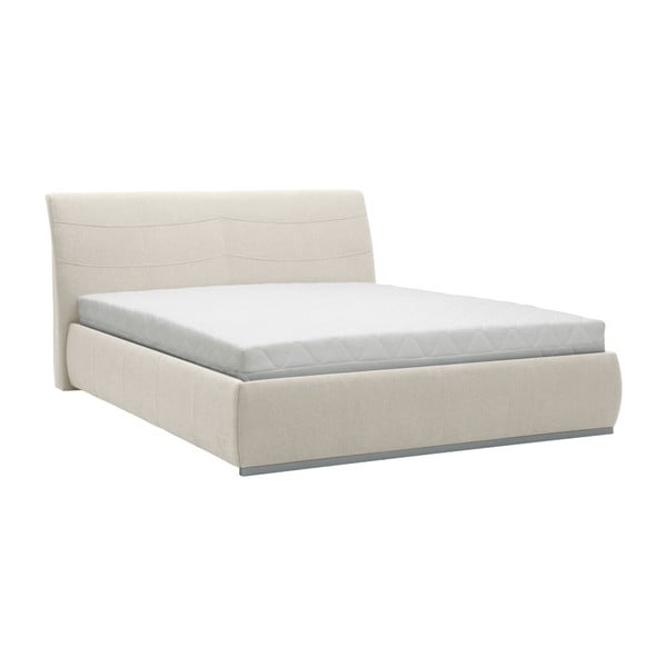 Beżowe łóżko 2-osobowe Mazzini Beds Luna, 180x200 cm
