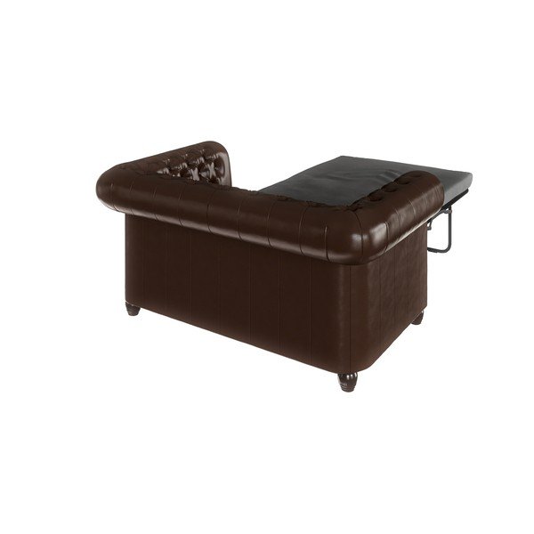 Ciemnobrązowa rozkładana sofa z imitacji skóry 148 cm York – Ropez-image-4