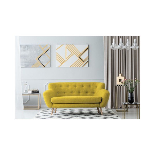 Żółta sofa dwuosobowa Kooko Home Pop-image-3