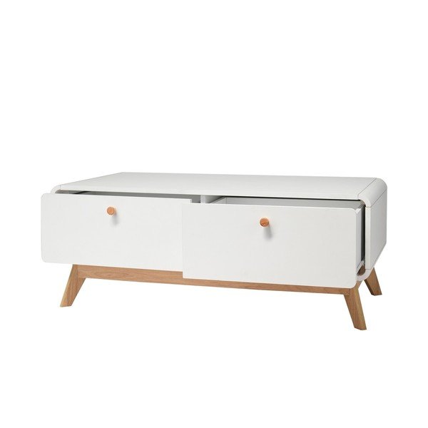 Biała szafka pod TV 100x40 cm Cassie – Støraa-image-3