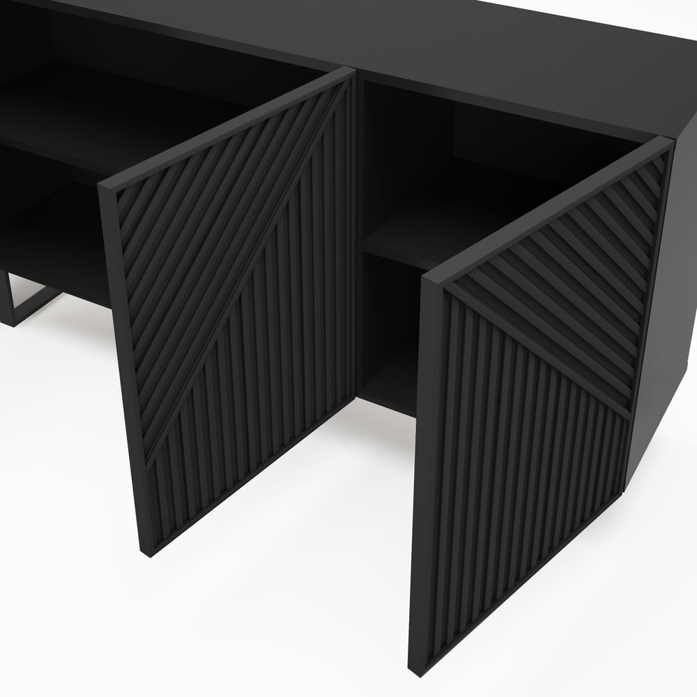 Czarna komoda 151x80x35 cm Peta – Marckeric (zdjęcie 7)