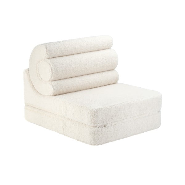 Kremowy fotel dziecięcy z materiału bouclé Flipster – Wigiwama