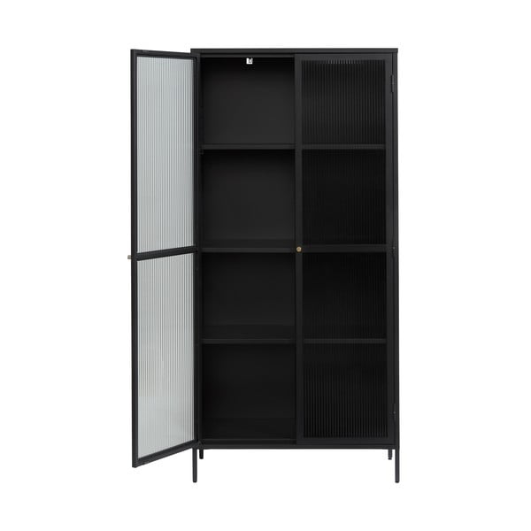 Czarna metalowa witryna 90x190 cm Bronco – Unique Furniture-image-2