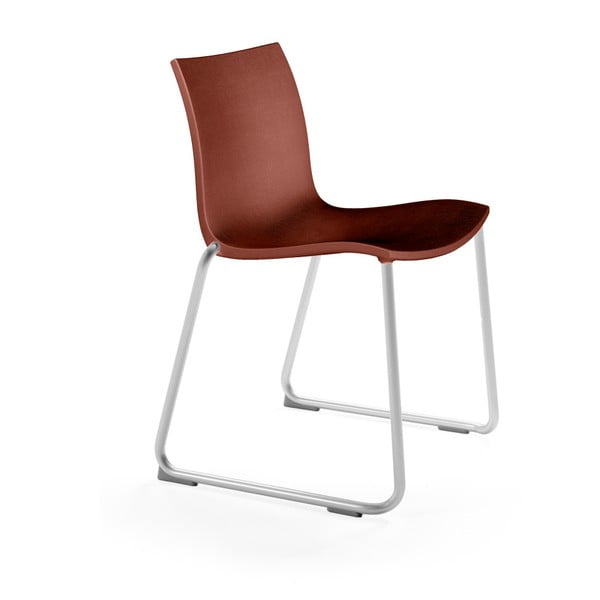 Czerwono-brązowe krzesło Mobles 114 Gimlet Sled