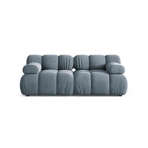 Szara aksamitna sofa modułowa 188 cm – Micadoni 