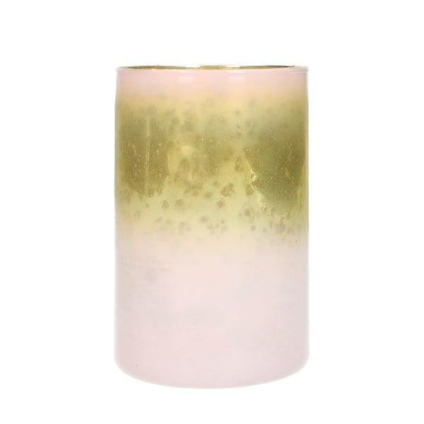 Różowy świecznik szklany HF Living, wys. 16 cm