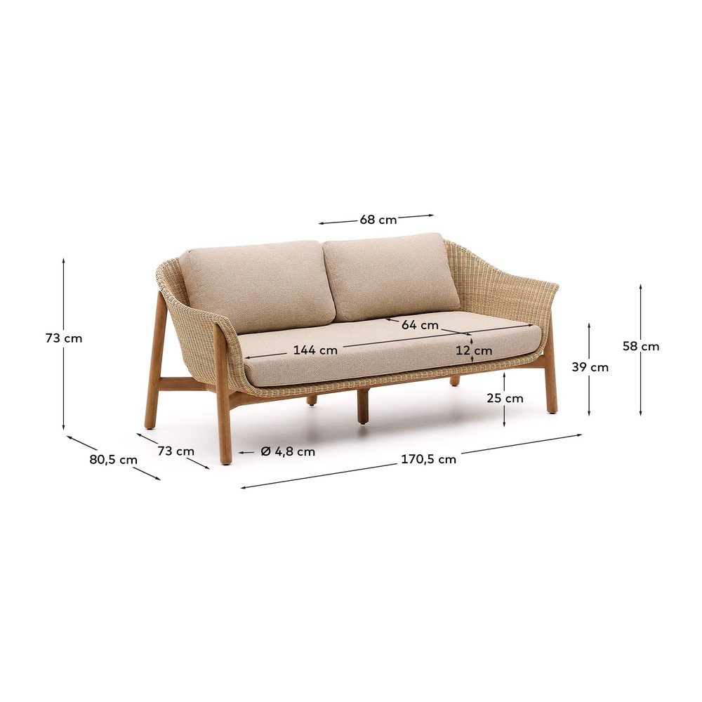 Beżowa/w naturalnym kolorze tapicerowana sofa ogrodowa Galea – Kave Home (zdjęcie 9)