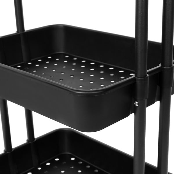 Czarny plastikowy regał na kółkach 43x36 cm Grena – Compactor-image-2