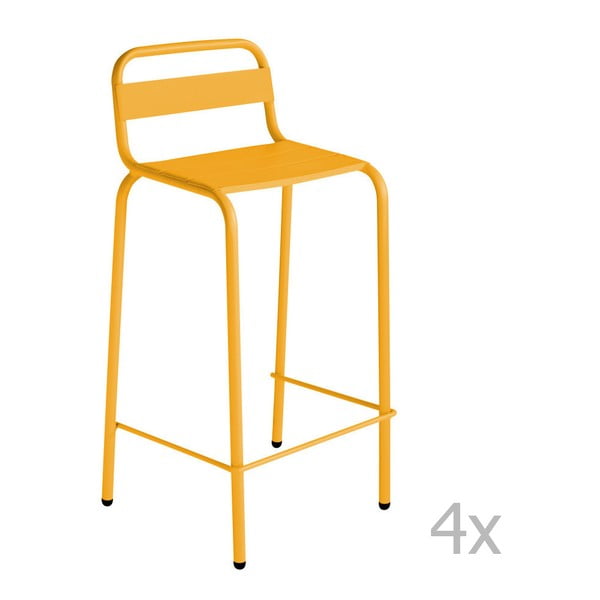 Zestaw 4 żółtych krzeseł barowych Isimar Barcelonita