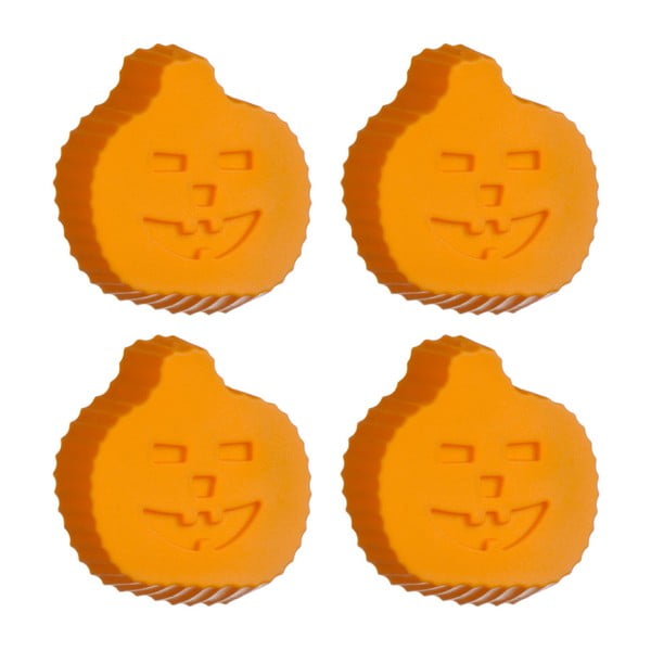 Zestaw 4 pomarańczowych foremek silikonowych do babeczek Premier Housewares Pumpkin