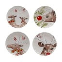 Zestaw 4 świątecznych talerzy deserowych z kamionki Casafina Deer Freinds, ø 21,4 cm