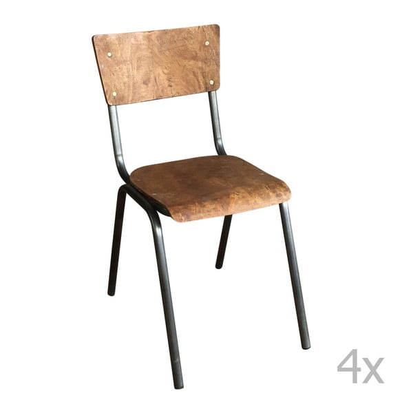 Zestaw 4 krzeseł Opjet Écolier