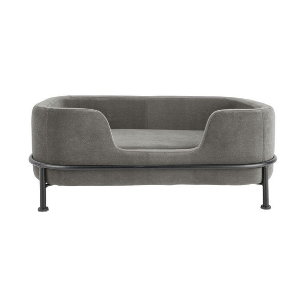 Szare aksamitne legowisko 42x63 cm Puffed – Leitmotiv