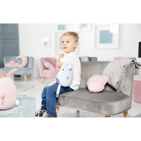 Jasnoszara aksamitna sofa dla dzieci 70 cm Lil Sofa – Roba-image-4