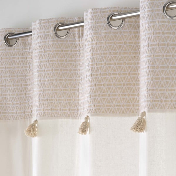 Biało-beżowa zasłona z mieszanki bawełny 140x240 cm Milano – douceur d'intérieur-image-2