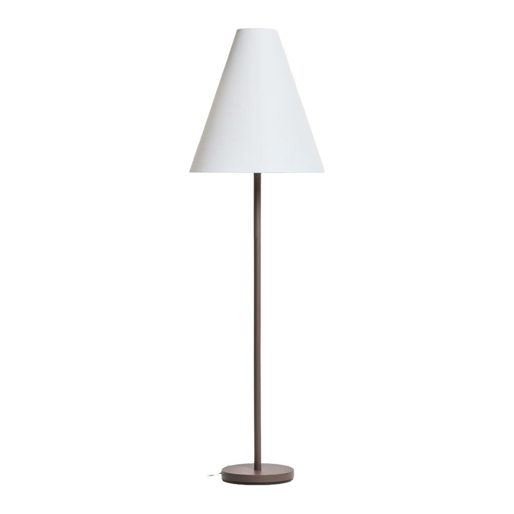 Brązowa lampa stojąca z tekstylnym kloszem (wysokość 153 cm) Navat – Kave Home