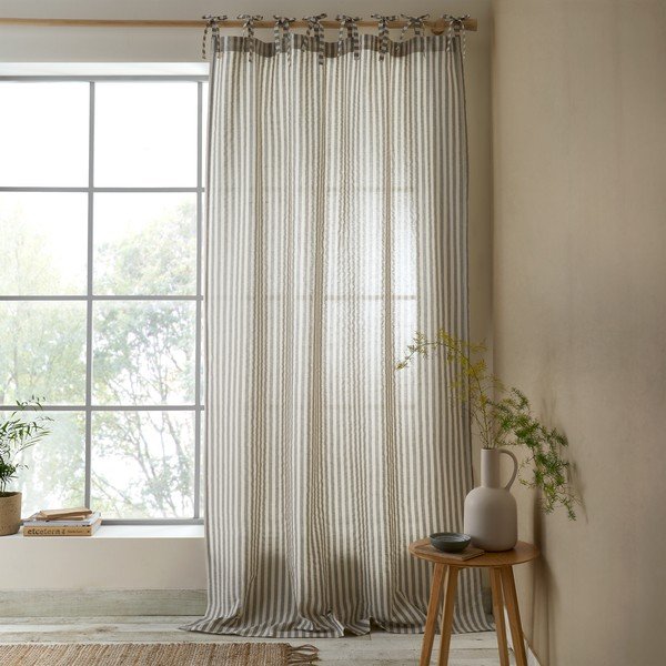 Szara zasłona 140x229 cm Zanzibar Woven Stripe – Pineapple Elephant-image-1