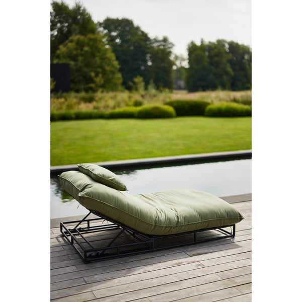 Zielony leżak ogrodowy z miętowymi poduszkami Hartman Exclusive-image-1