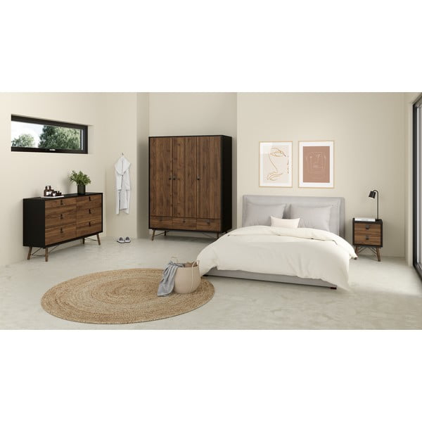 Ciemnobrązowa szafka nocna Ry – Tvilum-image-4