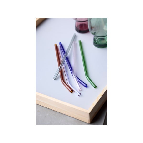 Szklane słomki ze szczoteczką w komplecie zestaw 4 szt. – Lyngby Glas-image-3
