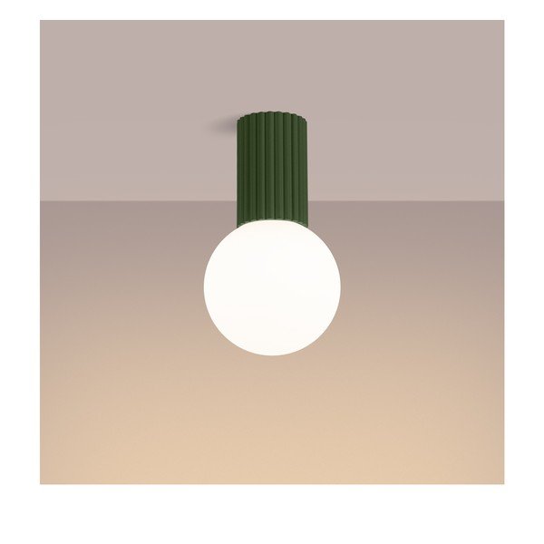 Zielona lampa sufitowa ze szklanym kloszem ø 12 cm Orbital – Sollux-image-1