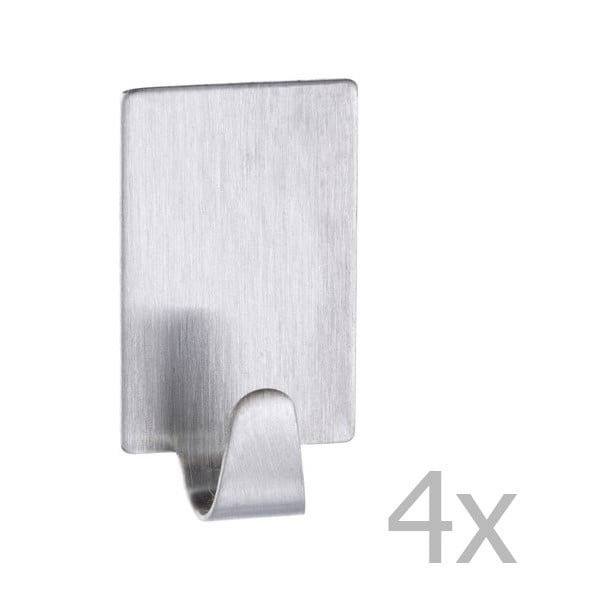 Zestaw 4 wieszaków ze stali nierdzewnej Wenko Hooks-image-1