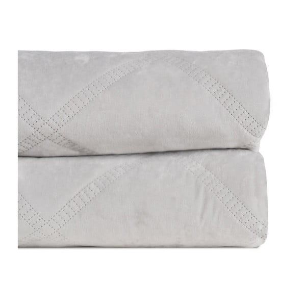 Kremowa aksamitna narzuta pikowana 230x260 cm – Ixia