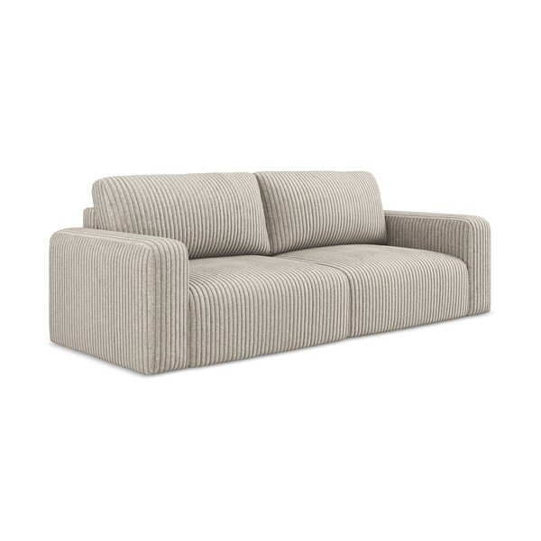 Beżowa sztruksowa rozkładana/ze schowkiem sofa 252 cm Kona – Makamii-image-2