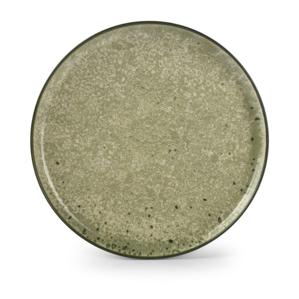 Zielony/kremowy kamionkowy talerz ø 27 cm Gravel – ONA