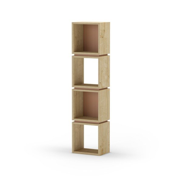 Ceglasty regał w dekorze dębu 32x133 cm Lofty – Marckeric-image-3