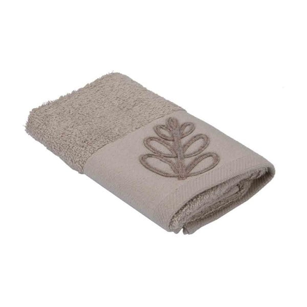 Szary ręcznik bawełniany Bella Maison Leaf, 30x50 cm