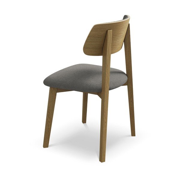 Szare krzesło z litego drewna Niu – Makamii-image-3