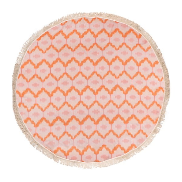 Pomarańczowy ręcznik hammam Begonville Ripple, ᴓ 150 cm