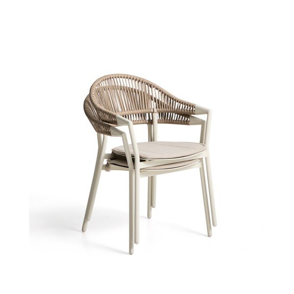 Beżowe tapicerowane krzesło ogrodowe Alimia – Kave Home-image-3