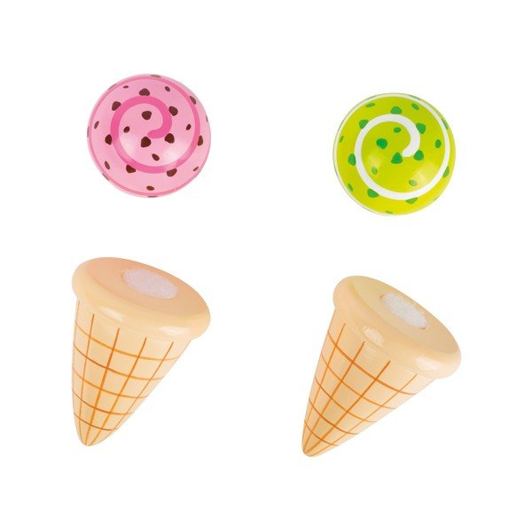 Komplet 2 dziecięcych drewnianych lodów Legler Cream Cone-image-1