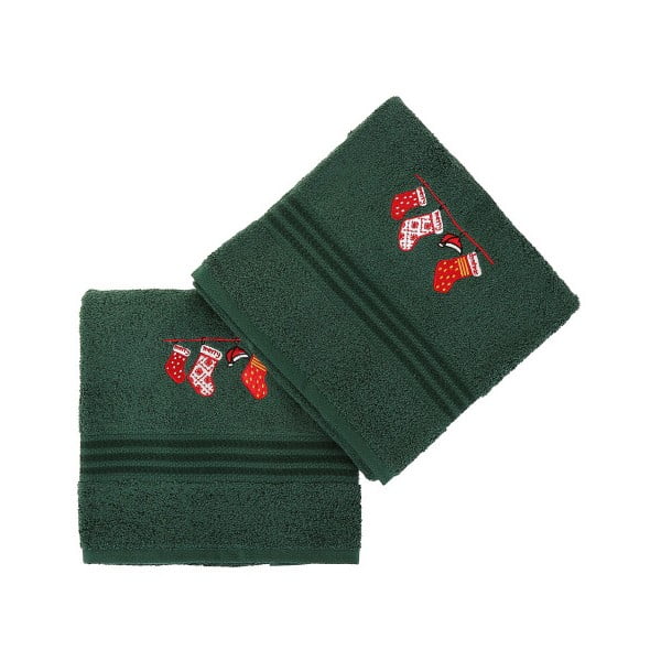 Zestaw 2 ręczników Corap Green Socks, 50x90 cm