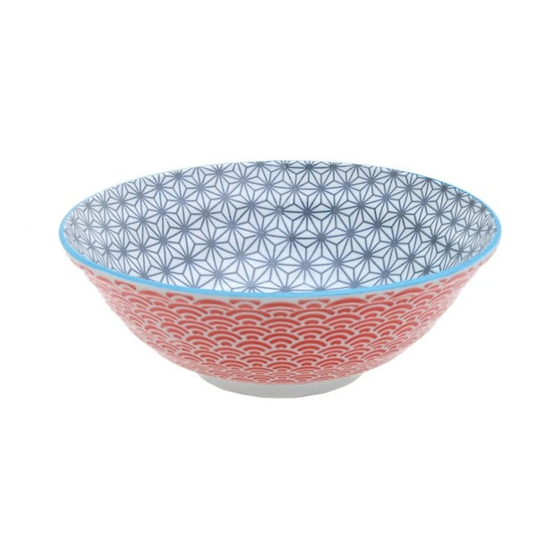 Czerwono-szara porcelanowa misa Tokyo Design Studio Star, ⌀ 21 cm