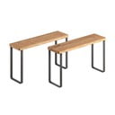 Drewniane dodatkowe półki  w czarno-naturalnym kolorze 2 szt. 27x8 cm York – Metaltex