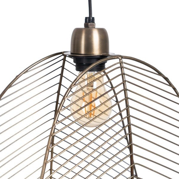 Lampa wisząca w kolorze złota z metalowym kloszem – Ixia-image-1