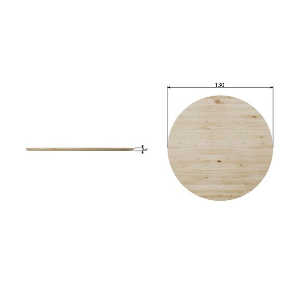 Blat do stołu z drewna dębowego vtwonen Panel, ⌀ 130 cm-image-2