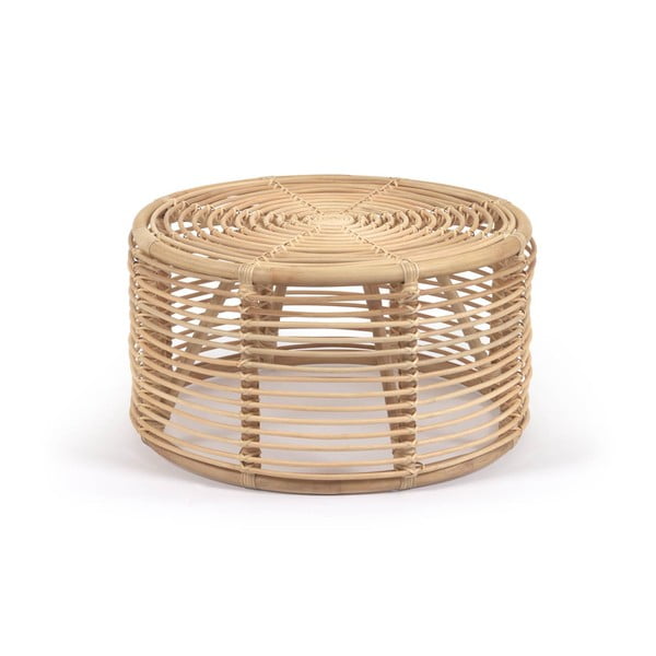 Rattanowy okrągły stolik w naturalnym kolorze ø 66 cm Kohana – Kave Home