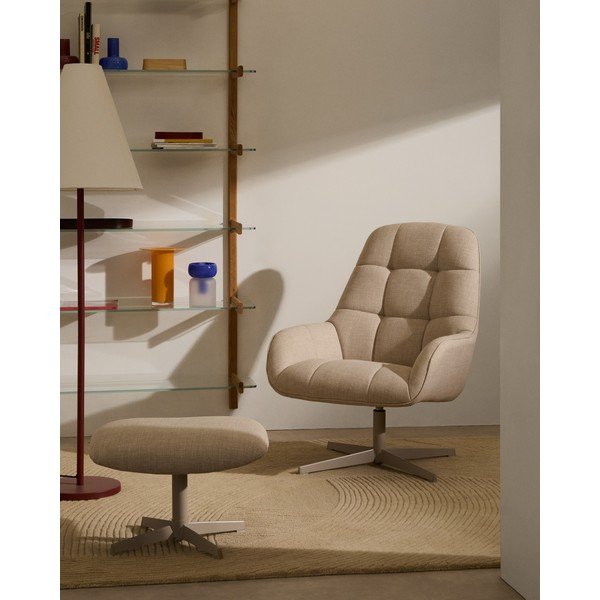 Beżowy obrotowy fotel Jaspe – Kave Home-image-1