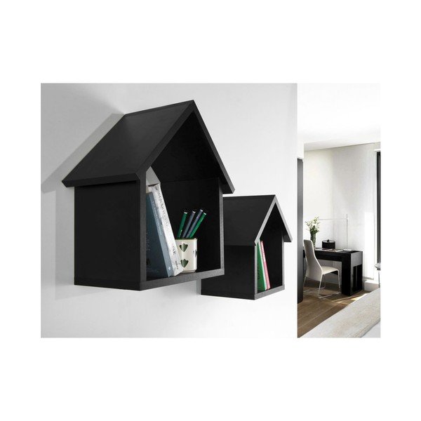 Zestaw 2 czarnych półek Maison-image-1