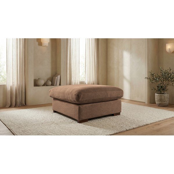 Jasnobrązowy sztruksowy puf Comfy – Scandic-image-1